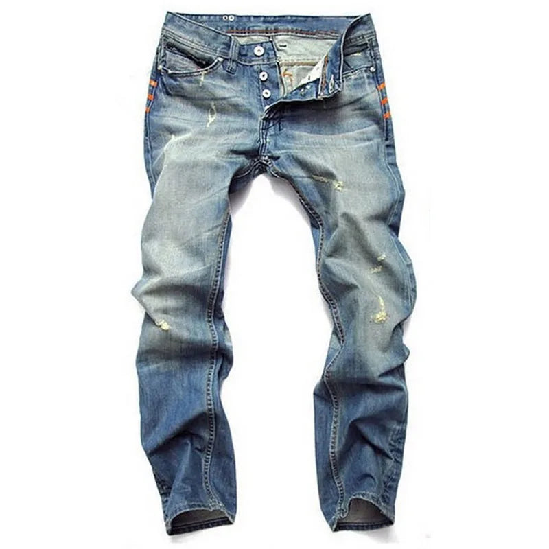 MEDIUM WORN OUT STRAIGHT JEANS 'ZHANLINWU'.