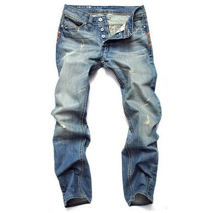 MEDIUM WORN OUT STRAIGHT JEANS 'ZHANLINWU'.